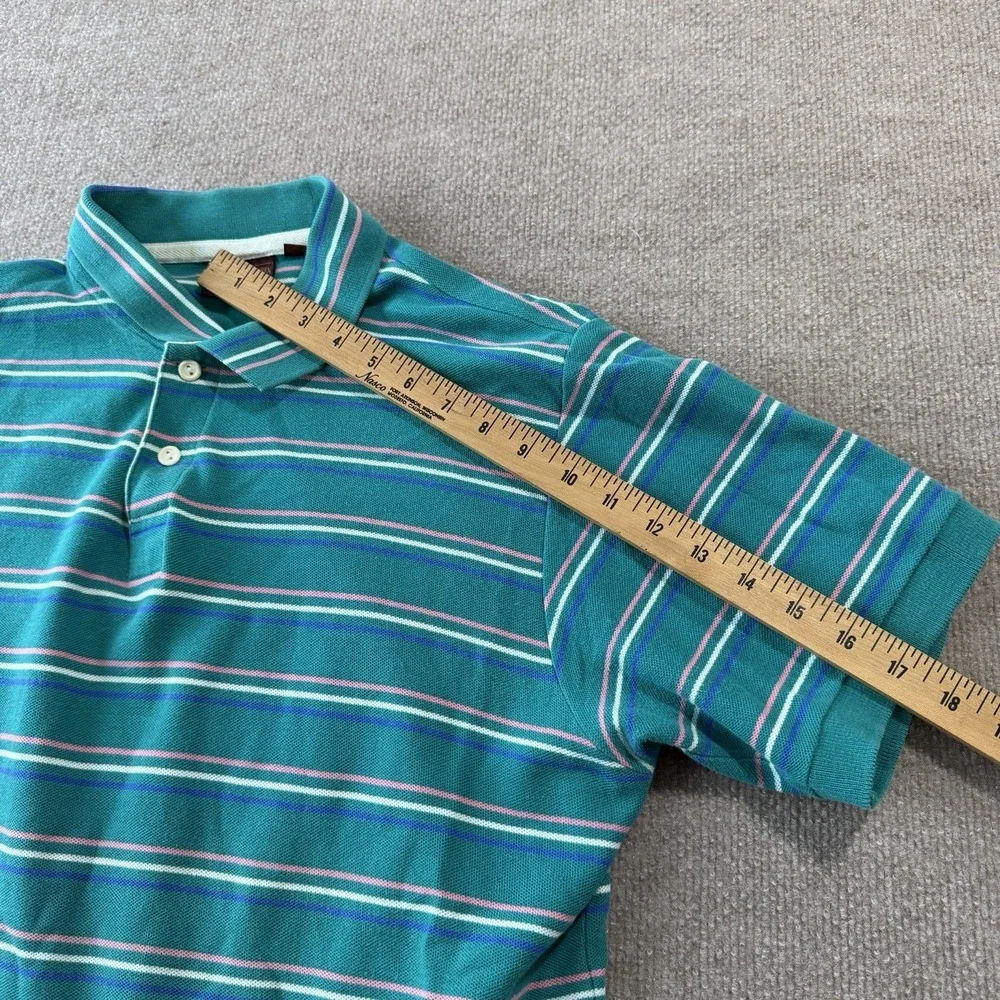 Vintage 90's Chaps Ralph Lauren Teal Stripped Men's Polo Size‎ XL